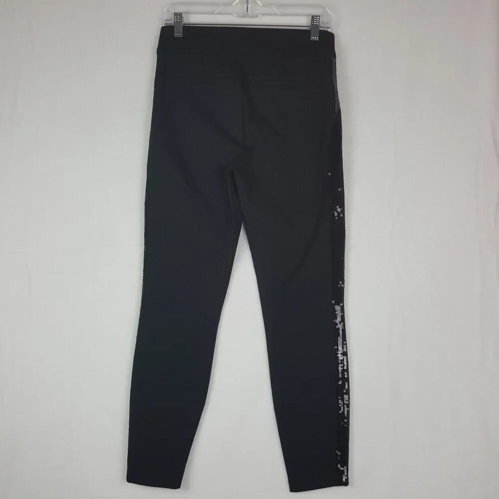 Spanx The Perfect Pant Ankle Sequin Tuxedo Skinny Classic Black Size Medium - Picture 3 of 4